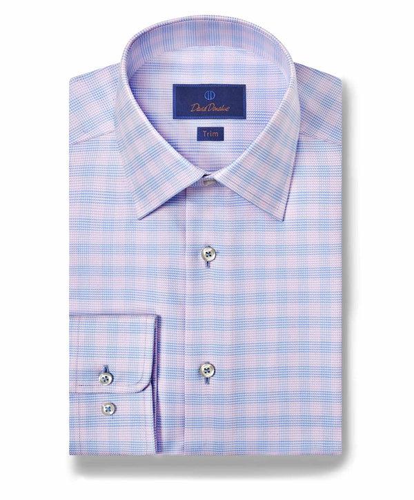 david donahue TBSP10810465 | Sky & Berry Twill Check Dress Shirt Shirt