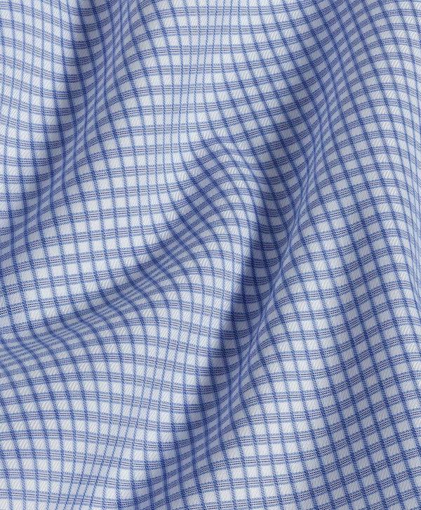 David Donahue TBSP10834402 | Blue & Sky Textured Check Dress Shirt Shirt