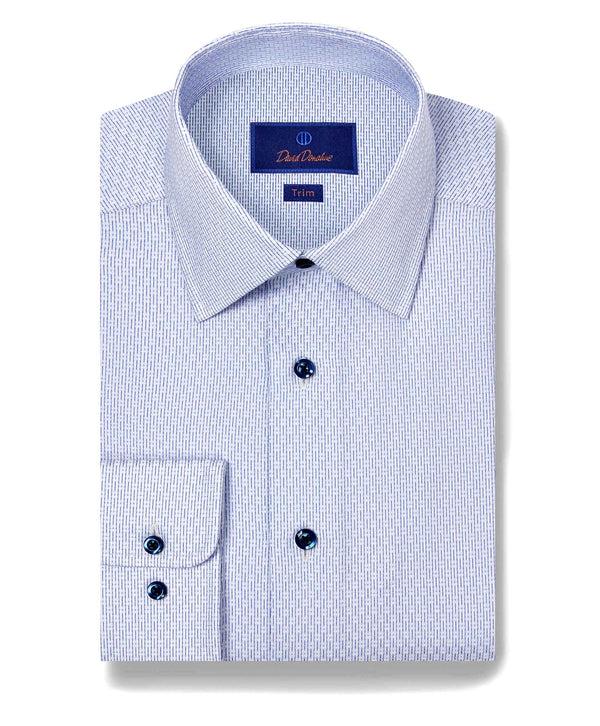 david donahue TBSP11003136 | White & Sky Geometric Dobby Dress Shirt Shirt