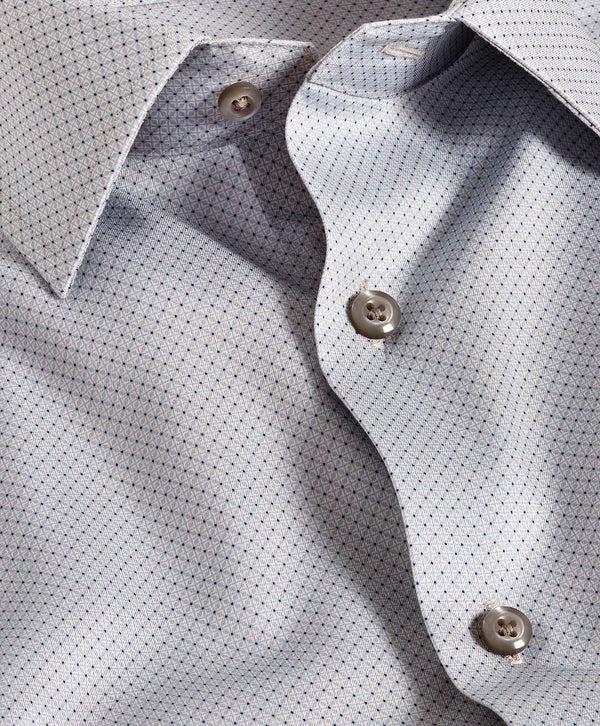David Donahue TBSP11008025 | Pearl Micro Geometric Print Dress Shirt Shirt