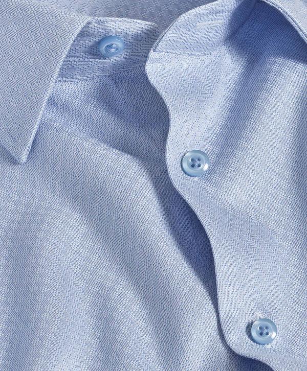 David Donahue TBSP11029454 | Sky Geometric Dobby Dress Shirt Shirt