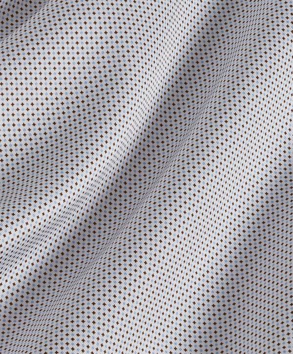 David Donahue TBSP11033214 | Chocolate & Sky Dot Print Dress Shirt Shirt