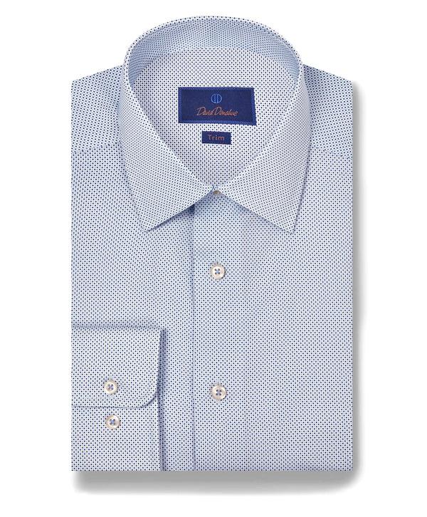 david donahue TBSP11033450 | Navy & Sky Dot Print Dress Shirt Shirt