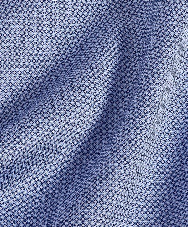 David Donahue TBSP11034474 | Navy & Blue Geometric Print Dress Shirt Shirt