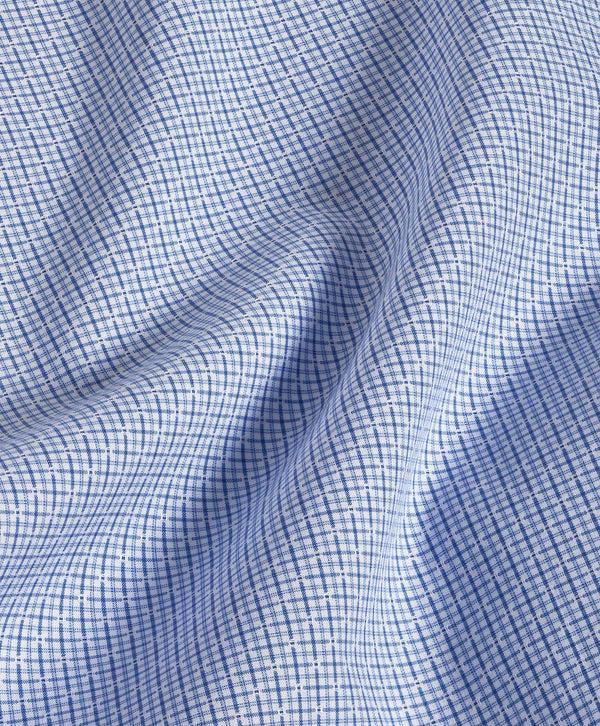 David Donahue TBSP11036452 | Sky & Blue Dobby Check Dress Shirt Shirt