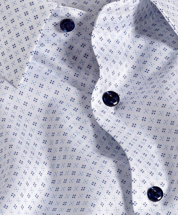 David Donahue TBSP11214402 | Blue & Sky Neat Print Dress Shirt Shirt