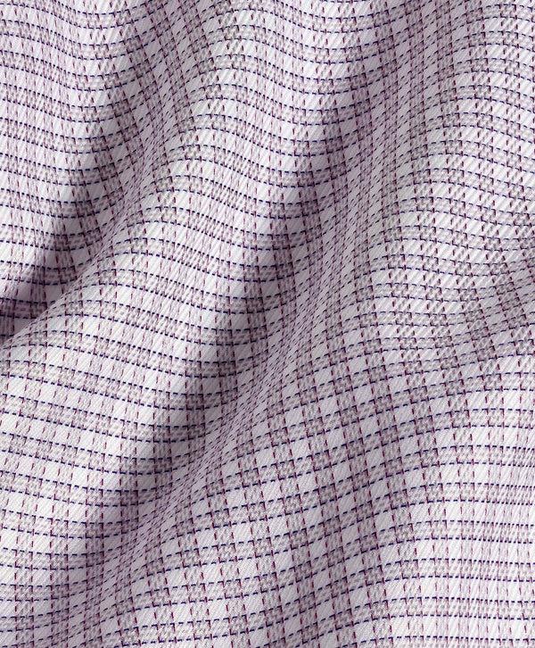 David Donahue TBSP11803026 | Gray & Berry Textured Check Dress Shirt Shirt