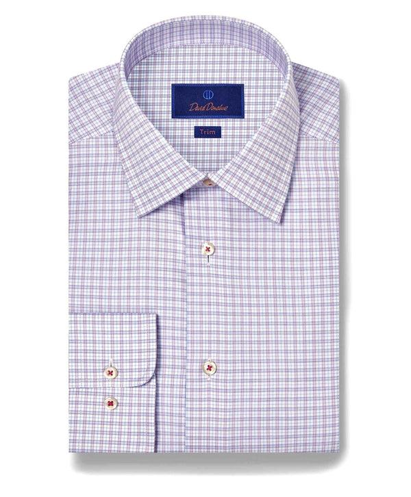 david donahue TBSP11806465 | Sky & Berry Twill Check Dress Shirt Shirt