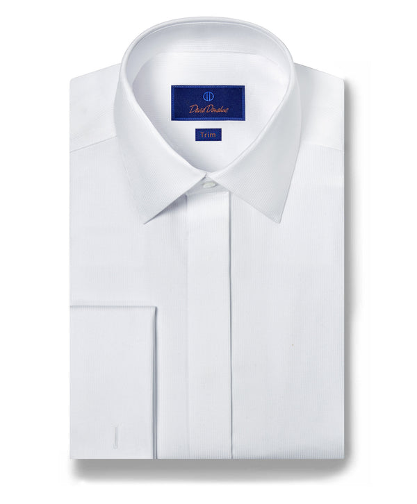 david donahue TFCP09105110 | Micro Dobby French Cuff Covered Placket Formal Shirt Shirt