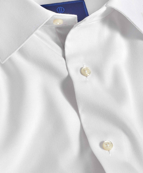David Donahue TFFB09107110 | White Performance Twill Formal Shirt Shirt