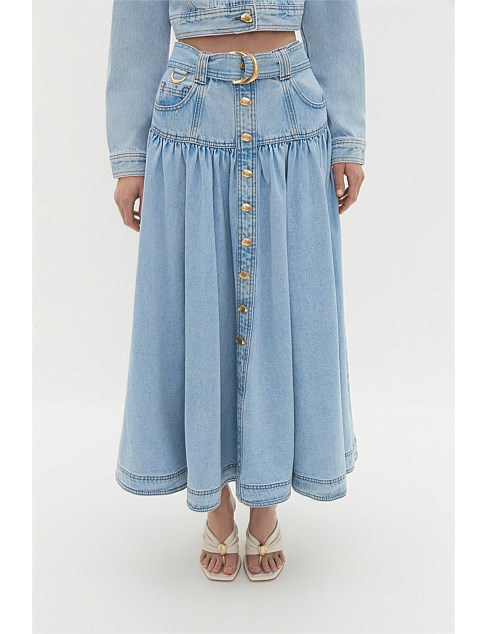 David Jones Aje Elena Denim Midi Skirt