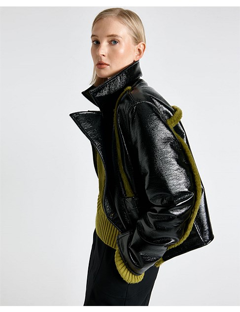 David Jones Cue Reversible Faux Fur Jacket