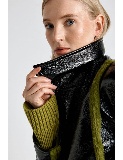 David Jones Cue Reversible Faux Fur Jacket