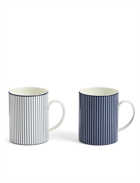 David Jones Wedgwood Gio Mug Pinstripe Blue