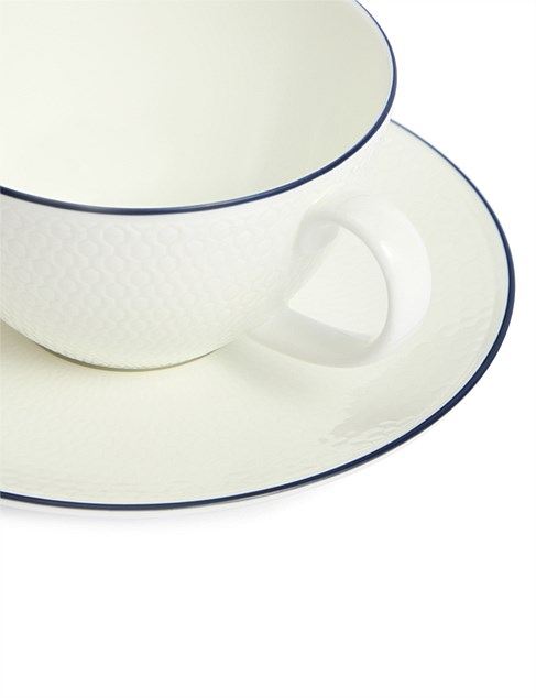 David Jones Wedgwood Gio Teacup Saucer Blue Line