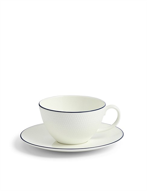 david jones Wedgwood Gio Teacup Saucer Blue Line