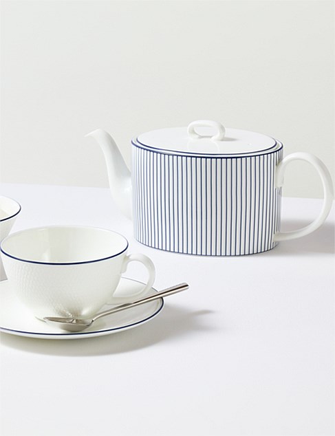 David Jones Wedgwood Gio Teapot Pinstripe White