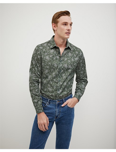 David Jones Politix Bouquet Printed Long Sleeve Shirt