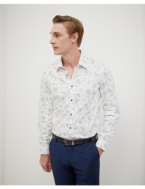 David Jones Politix Bouquet Printed Long Sleeve Shirt