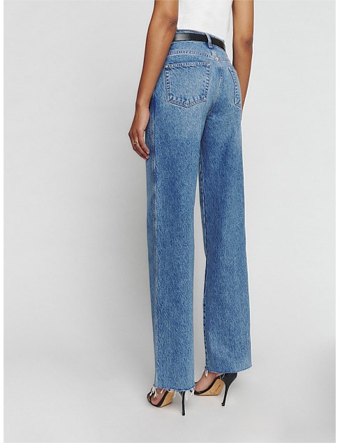 David Jones Reformation Val Mid Rise Straight Leg Jeans