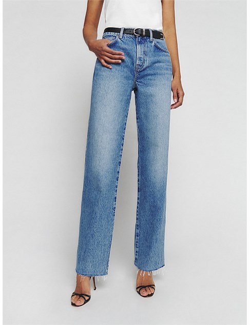 david jones Reformation Val Mid Rise Straight Leg Jeans