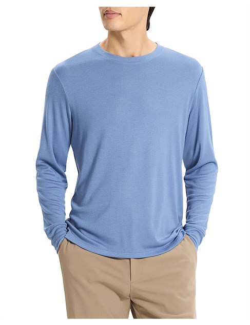 David Jones Theory Essential Long-sleeve Tee In Anemone Modal Jersey