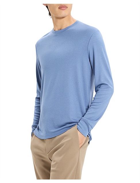 David Jones Theory Essential Long-sleeve Tee In Anemone Modal Jersey