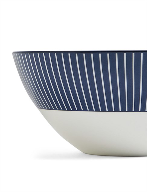 David Jones Wedgwood Gio Cereal Bowl Pinstripe Blue