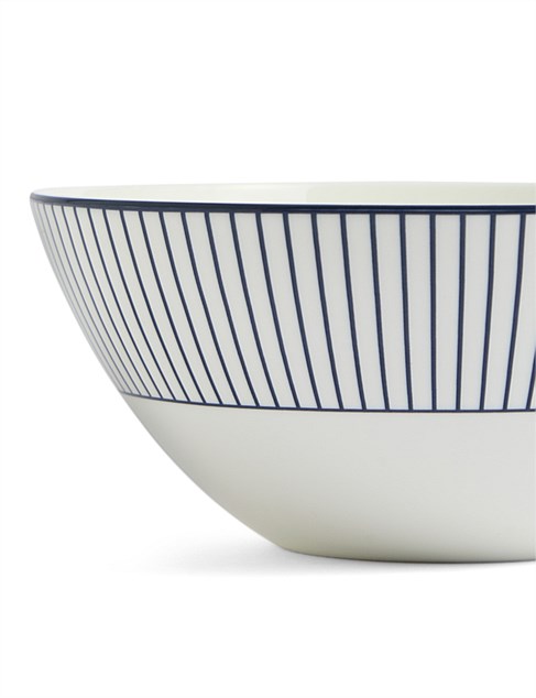 David Jones Wedgwood Gio Cereal Bowl Pinstripe White