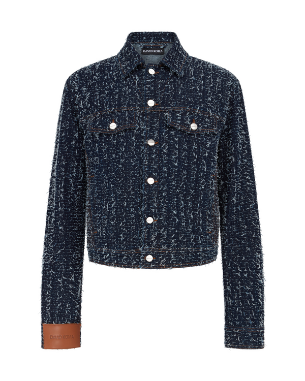 david koma BOUCLE DENIM TRUCKER JACKET BOUCLE