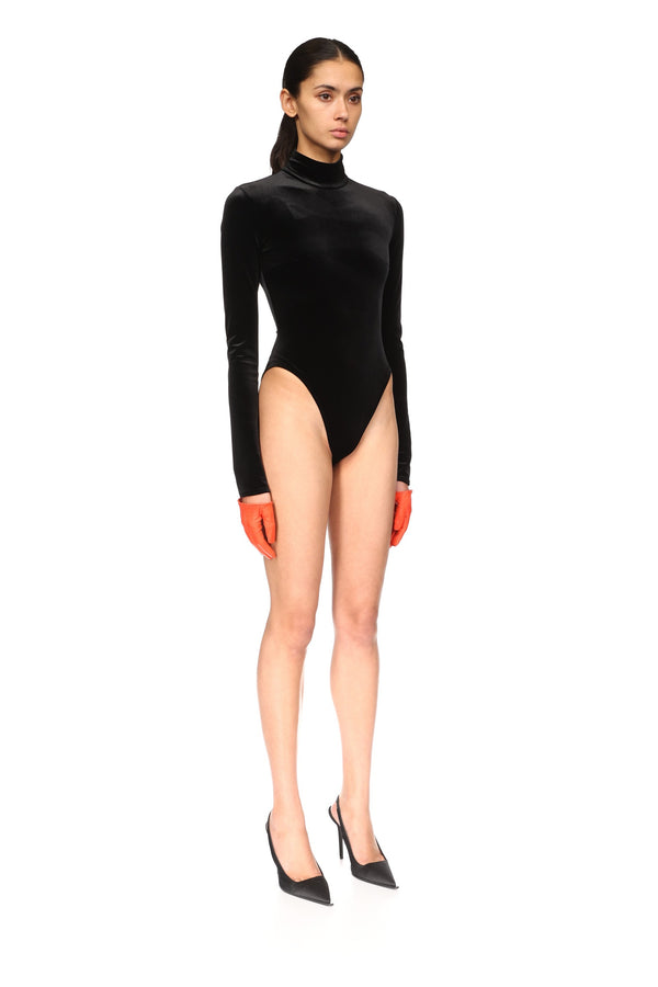 David Koma CROPPED LEATHER GLOVES IN RED RED