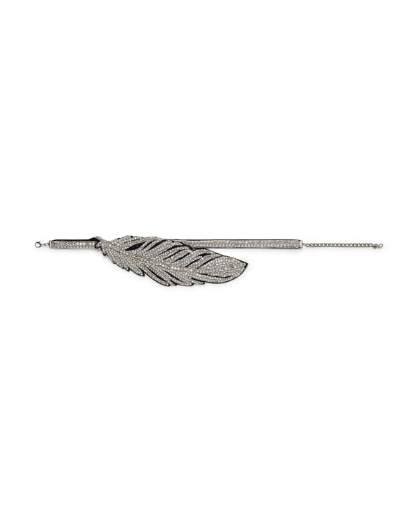 david koma CRYSTAL FEATHER CHOKER SILVER