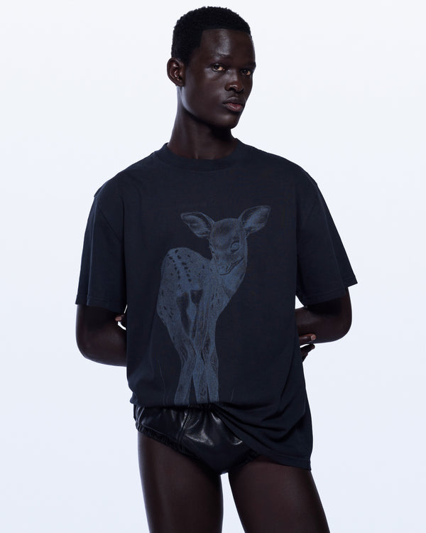 David Koma DEER PRINT T-SHIRT BLACK
