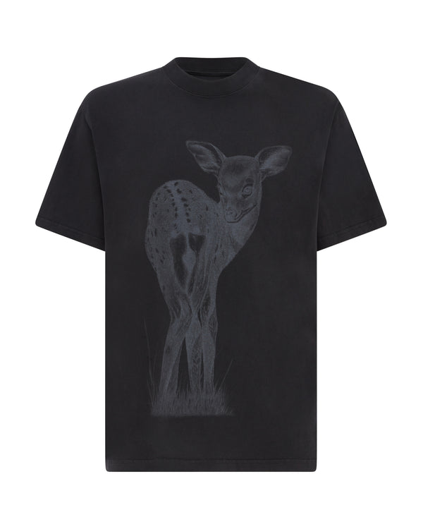 david koma DEER PRINT T-SHIRT BLACK