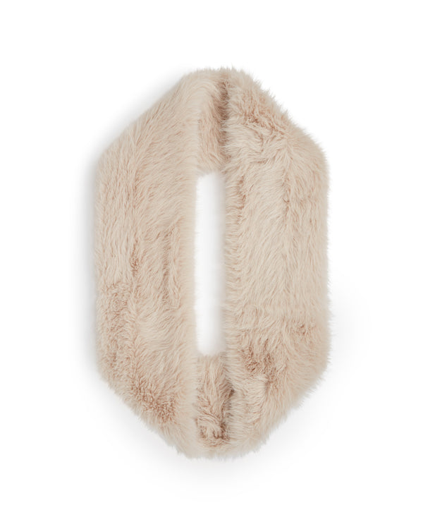 david koma FAUX-FUR STOLE IVORY