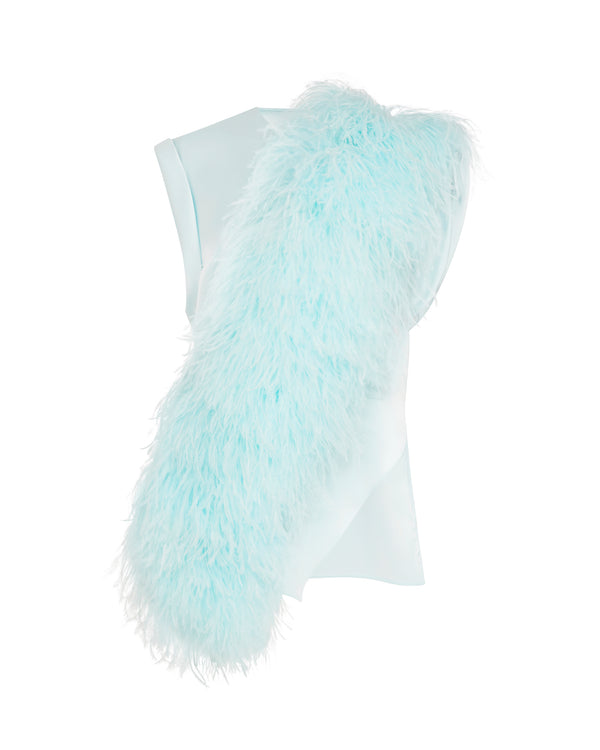 david koma FEATHER PANEL SATIN TOP MINT