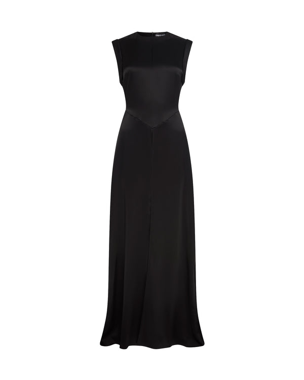 david koma FLOOR LENGTH SATIN BLOUSE BLACK
