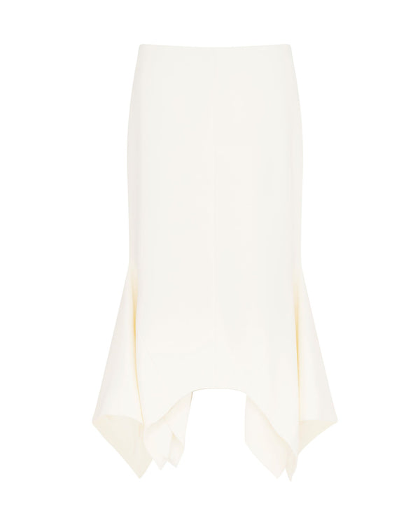 david koma FLOUNCE HEM MIDI SKIRT CREAM