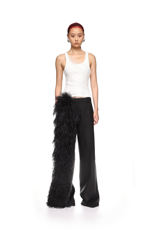 David Koma GATHERED TULLE TANK TOP IN WHITE WHITE