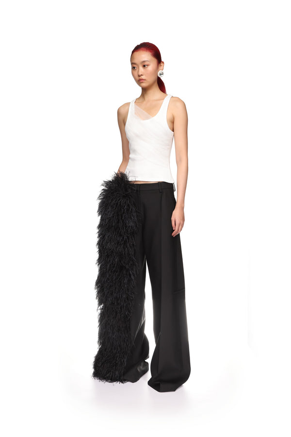 David Koma GATHERED TULLE TANK TOP IN WHITE WHITE