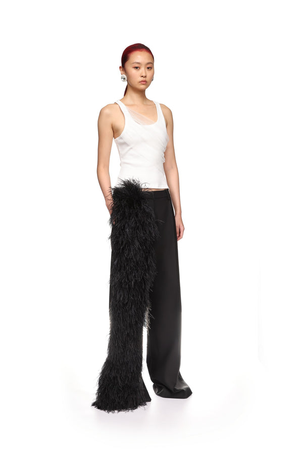 David Koma GATHERED TULLE TANK TOP IN WHITE WHITE