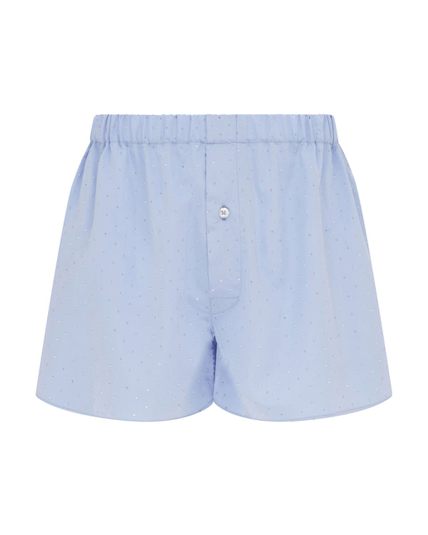 david koma GLITTERING BOXER SHORTS BLUE