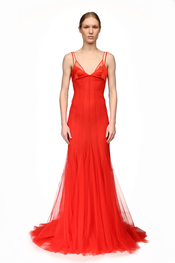 David Koma LAYERED TULLE GOWN