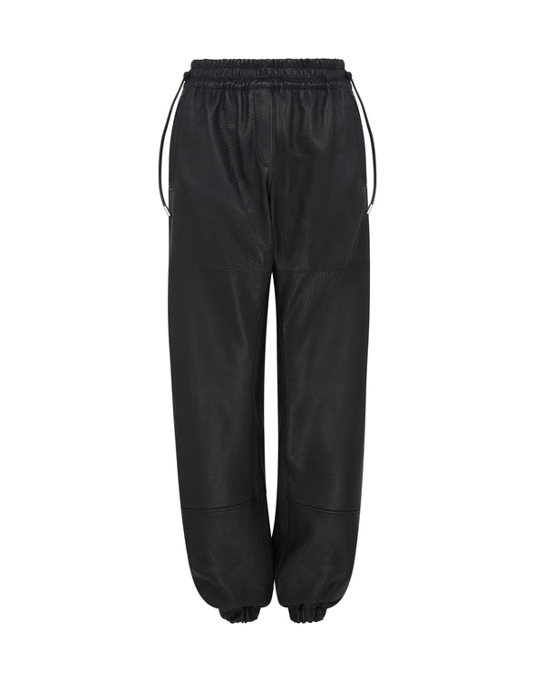 david koma LEATHER TRACK PANTS BLACK