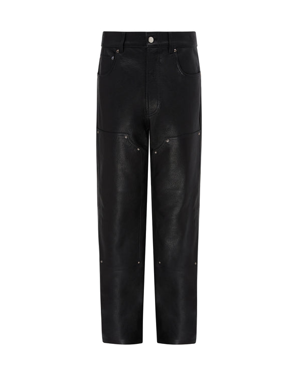 david koma LEATHER TROUSERS BLACK