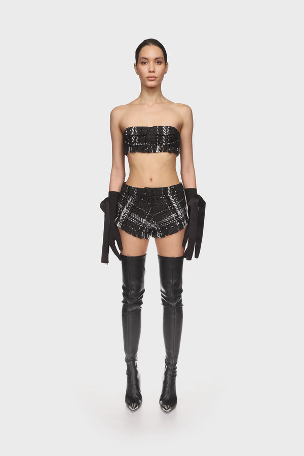 David Koma MEDIUM GLOVES WITH SATIN BOW BLACK