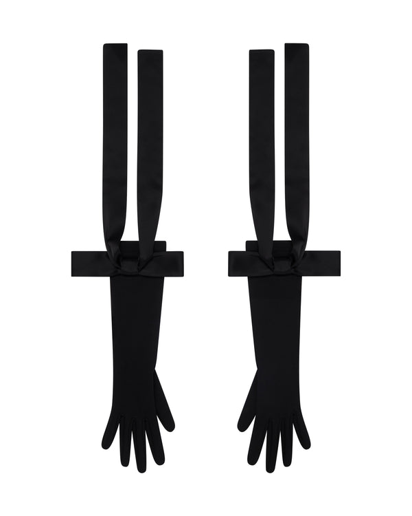 david koma MEDIUM GLOVES WITH SATIN BOW BLACK