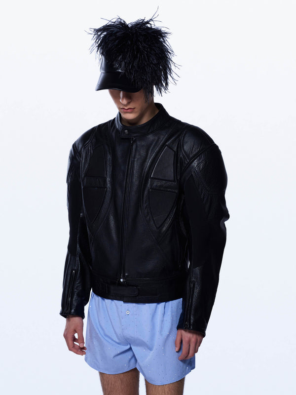 David Koma MENS BIKER JACKET BLACK