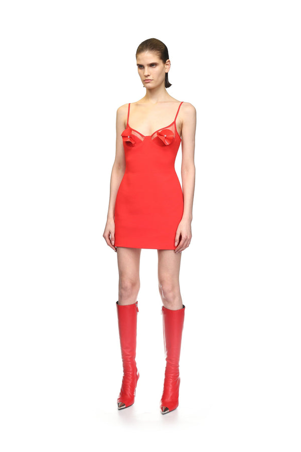David Koma NAPA LEATHER KNEE HIGH BOOTS IN RED RED