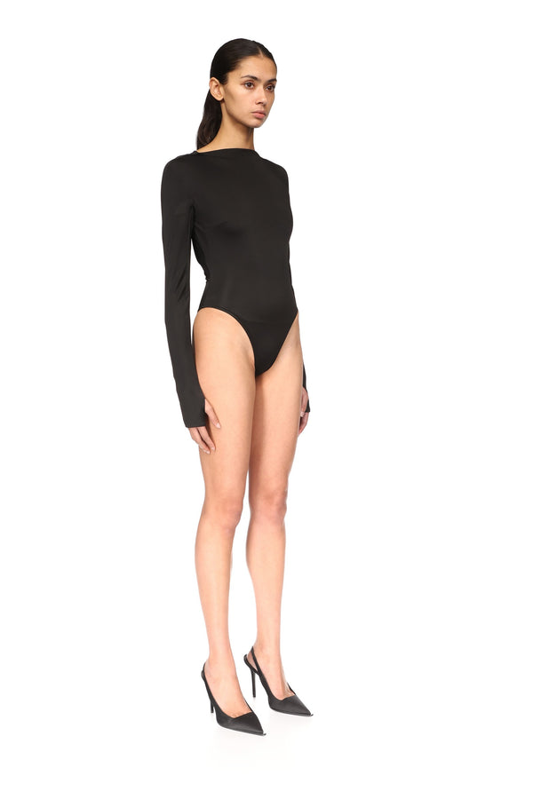 David Koma OPEN BACK BODYSUIT IN BLACK BLACK